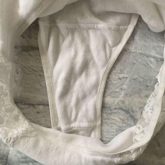 Rene Rofe Lingerie women 7/L 100% cotton 3 bundle lace trim bikini briefs - Picture 10 of 12